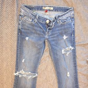 BKE Stella Distressed Bootcut Jeans